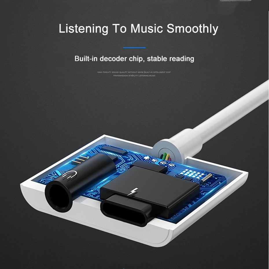 2-in-1 iPhone Lightning Audio and Charging Split Adapter