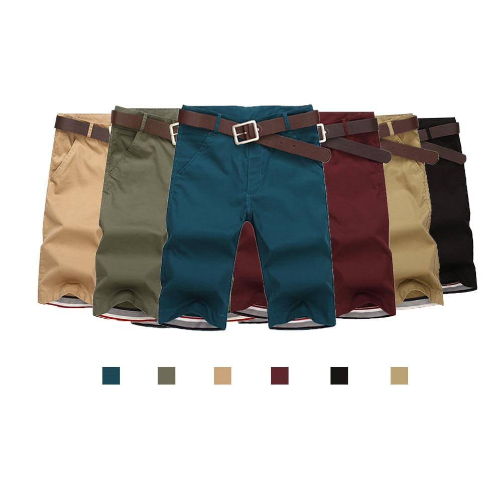 Men's Summer Fashion Solid Color Casual Bermuda Shorts