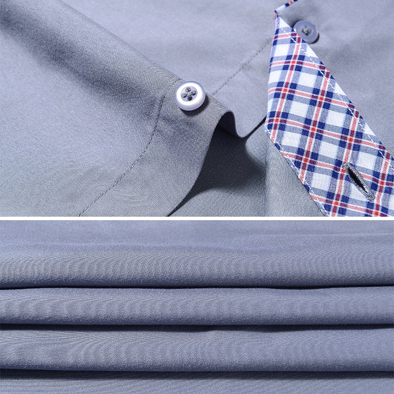 Men's Slim Fit Business Casual Long Sleeve Dress Shirt