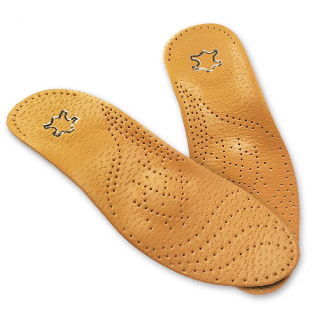 Leather Orthopedic Flat Foot Arch Support 2.5 cm Silicone Insoles