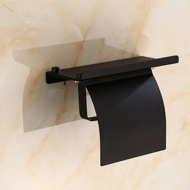 Stainless Steel Wall Mounted Toilet Paper Holder with Shelf