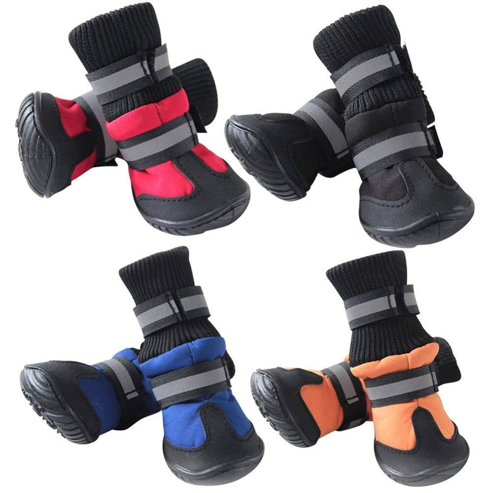 4Pcs/Set Winter Non Slip Dog Boots