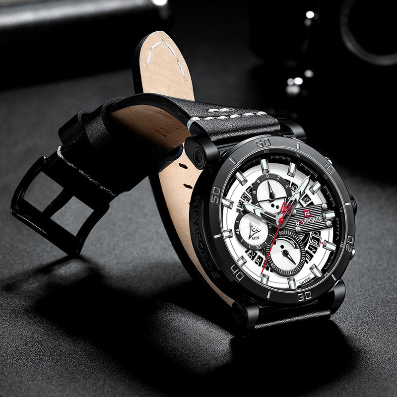 Men's Luxurious Leather Band Quartz Business Wrist Watch