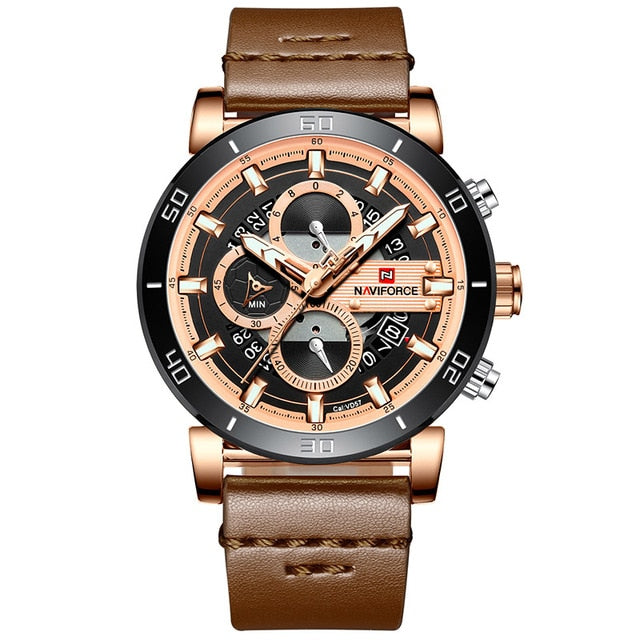 Men's Luxurious Leather Band Quartz Business Wrist Watch