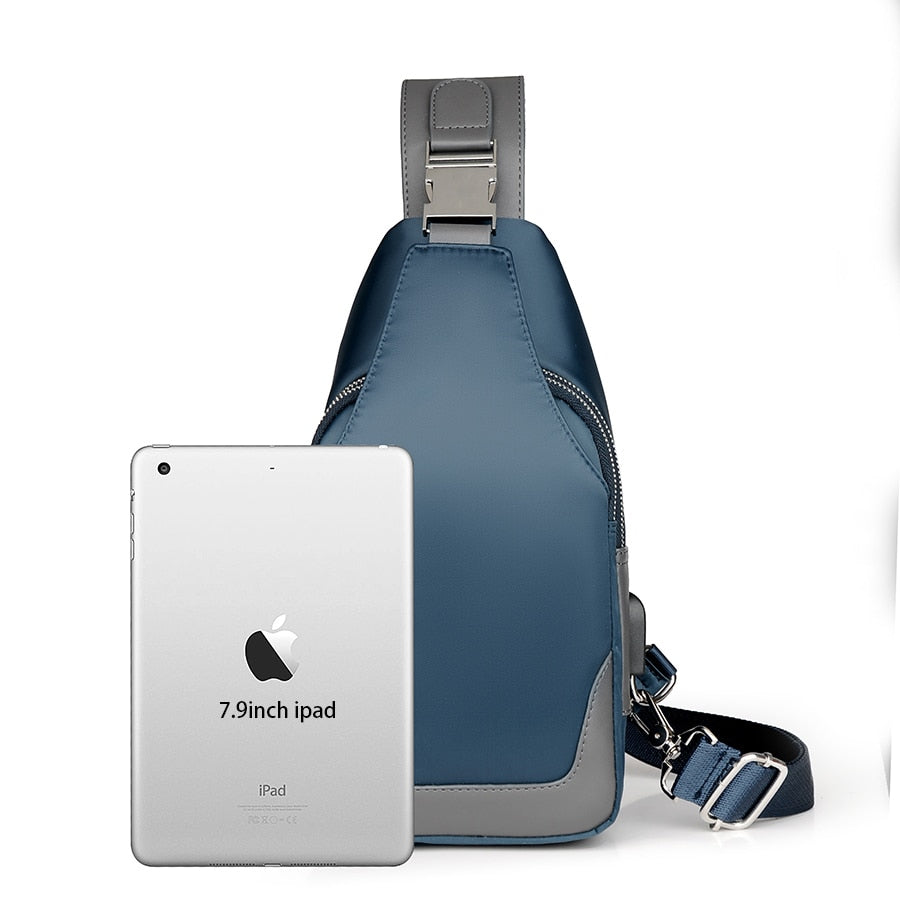 Men's Business Oxford USB Charging Crossbody Messenger Bag