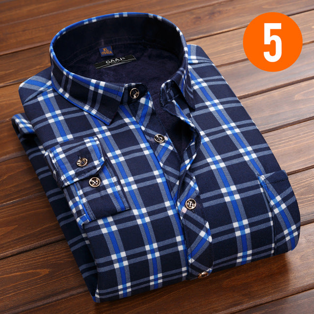 Men's Thick Fleece Lined Casual Button-Up Flannel