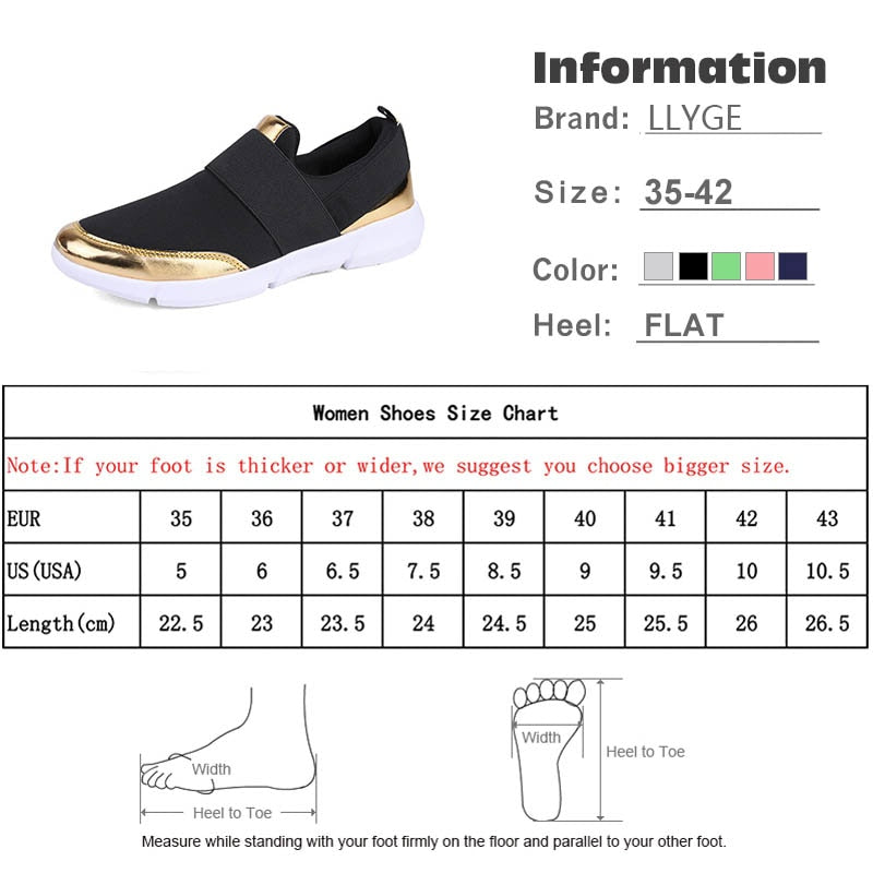 Women's Slip-On Casual Comfort Breathable Stretch Fit Sneakers