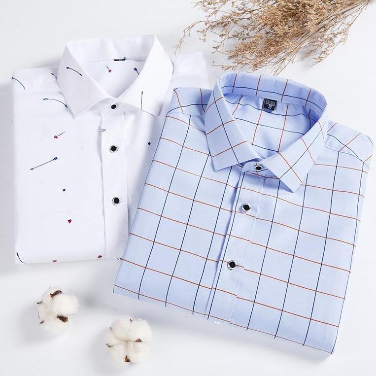 Men's Business Casual Long Sleeve Button-Up Dress Shirts