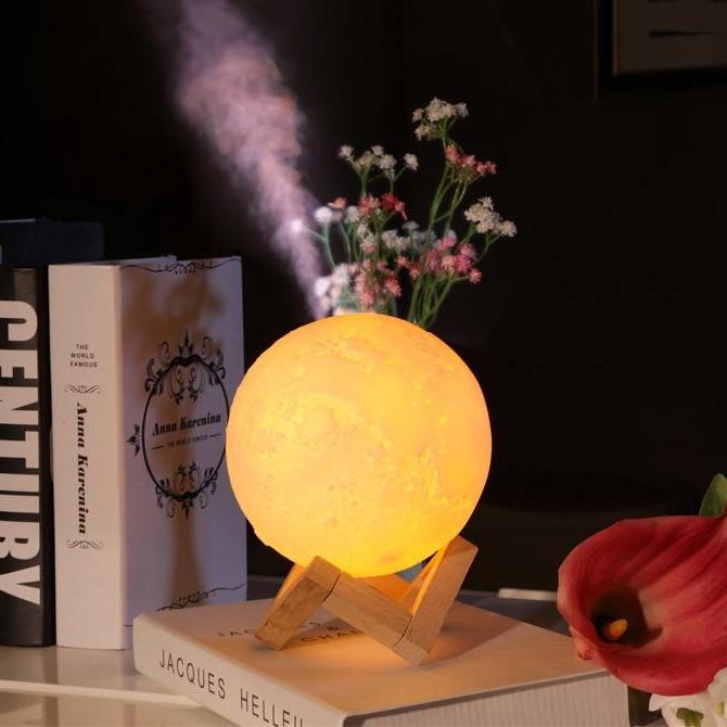 Ultrasonic USB 3D LED Moon Lamp 880mL Air Humidifier