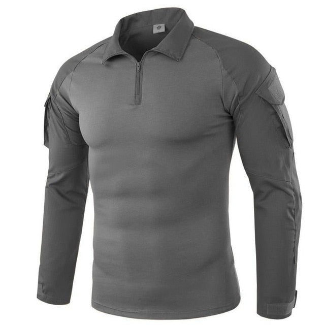 Men's Tactical Quarter Zip Long Sleeve Combat Shirt