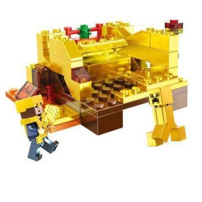 4-in-1 Minecrafted Gold World Building Blocks Kit - 293 Pieces