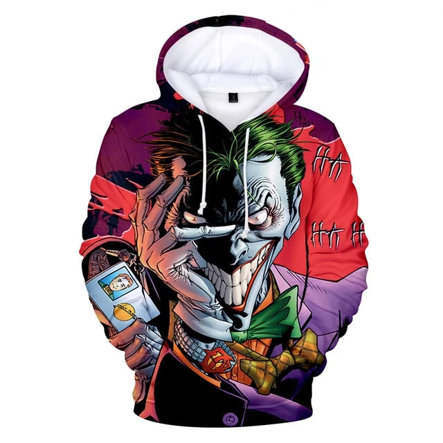 3D Print Hooded Funny Joker Sweatshirt