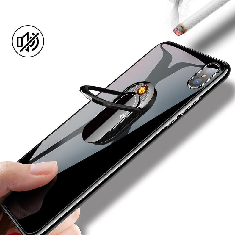 2-in-1 Multi-Function Cell Phone Ring Bracket Cigarette Lighter