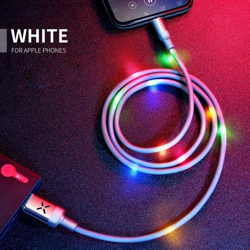 Volume Control Dancing LED USB Fast Charge iPhone Cable