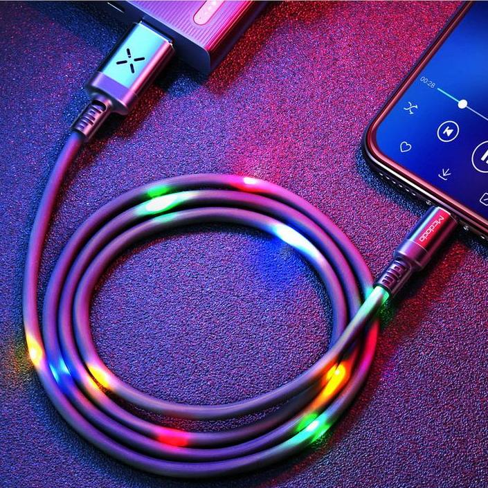 Volume Control Dancing LED USB Fast Charge iPhone Cable