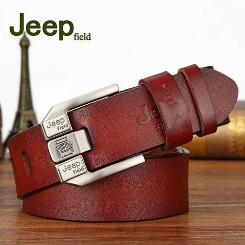 Men's Genuine Leather Designer Pin Buckle Belt