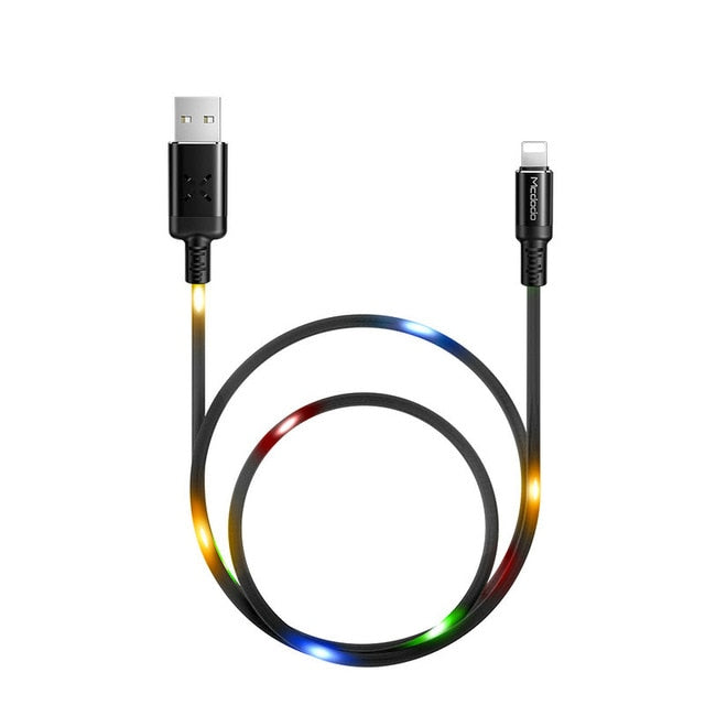 Volume Control Dancing LED USB Fast Charge iPhone Cable