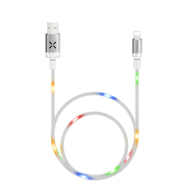 Volume Control Dancing LED USB Fast Charge iPhone Cable