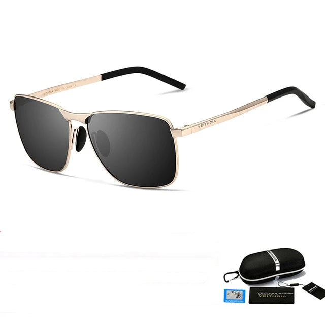 Men's Square Fashion UV400 Alloy Polarized Sunglasses