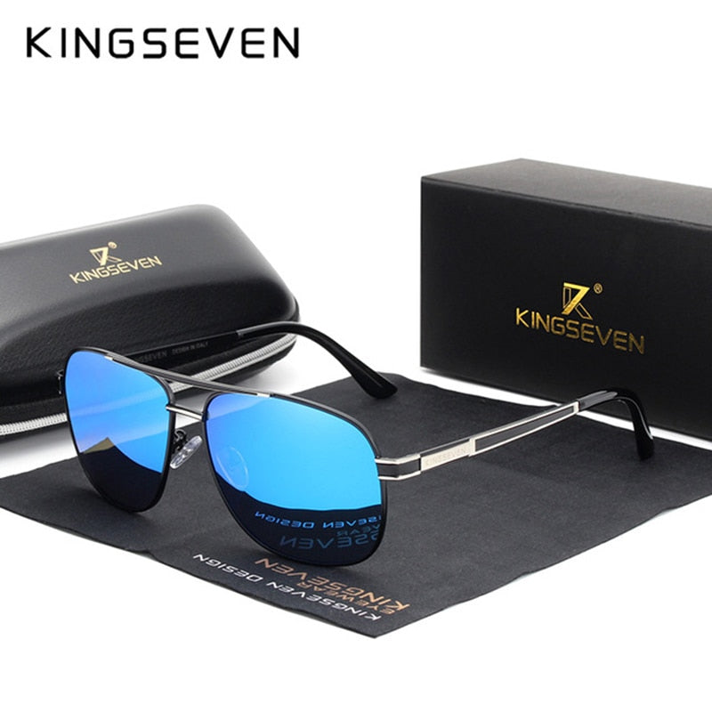 Men's Stainless Steel Polarized Square Sunglasses