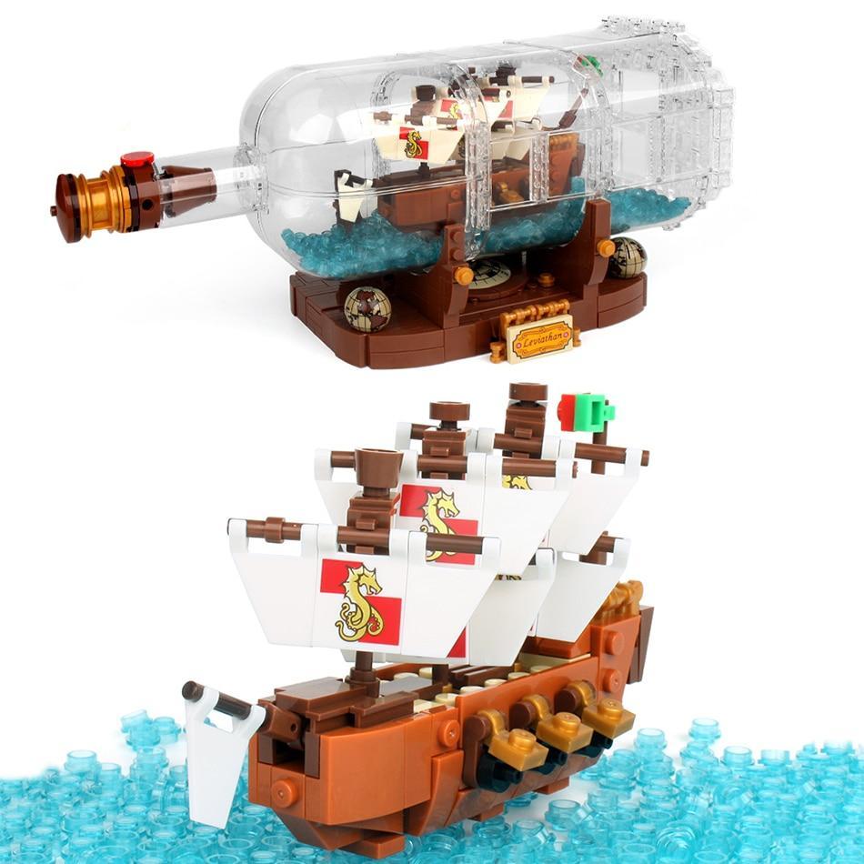 Ship in a Bottle Building Blocks Set - 1,078 Pieces