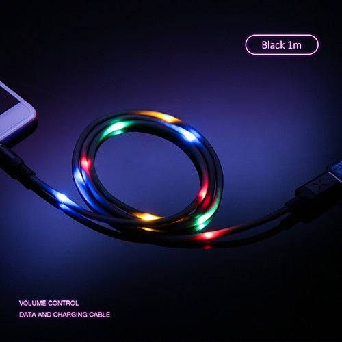 LED Color Changing Music Sync Fast Charging USB iPhone Charge Cable