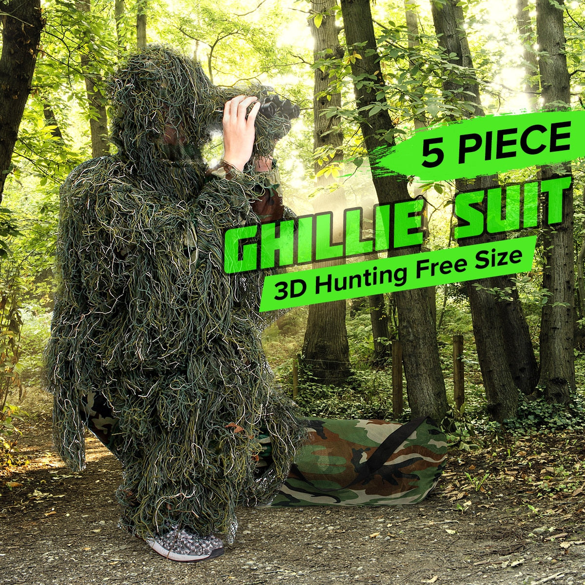 3D Universal Camouflage Ghillie Suit Army Hunting Camping