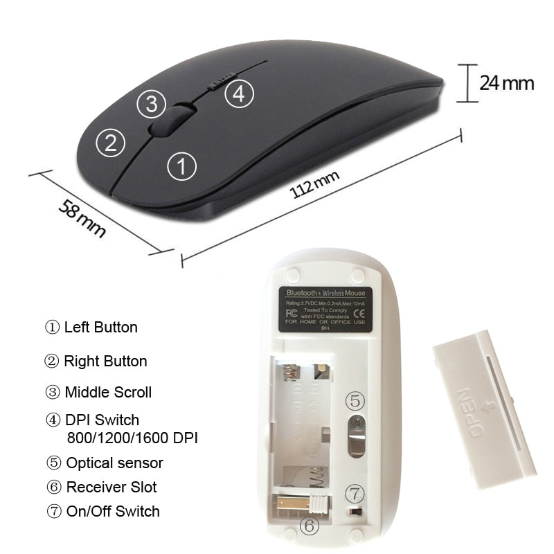 Portable Ultra Thin Ergonomic 2.4GHz Wireless Optical Mouse