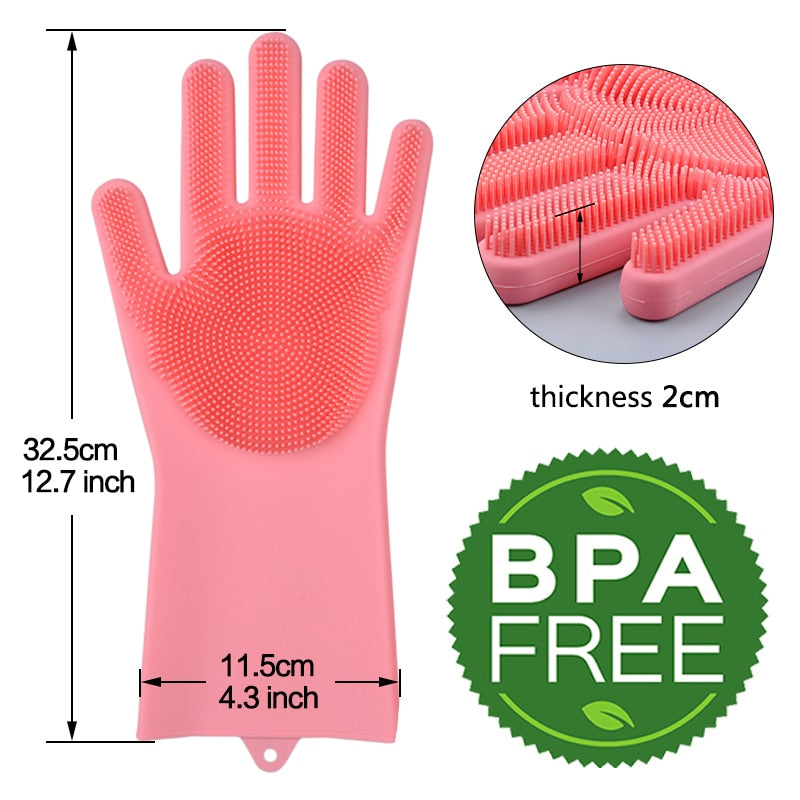 Silicone Magic Cleaning Scrubber Gloves