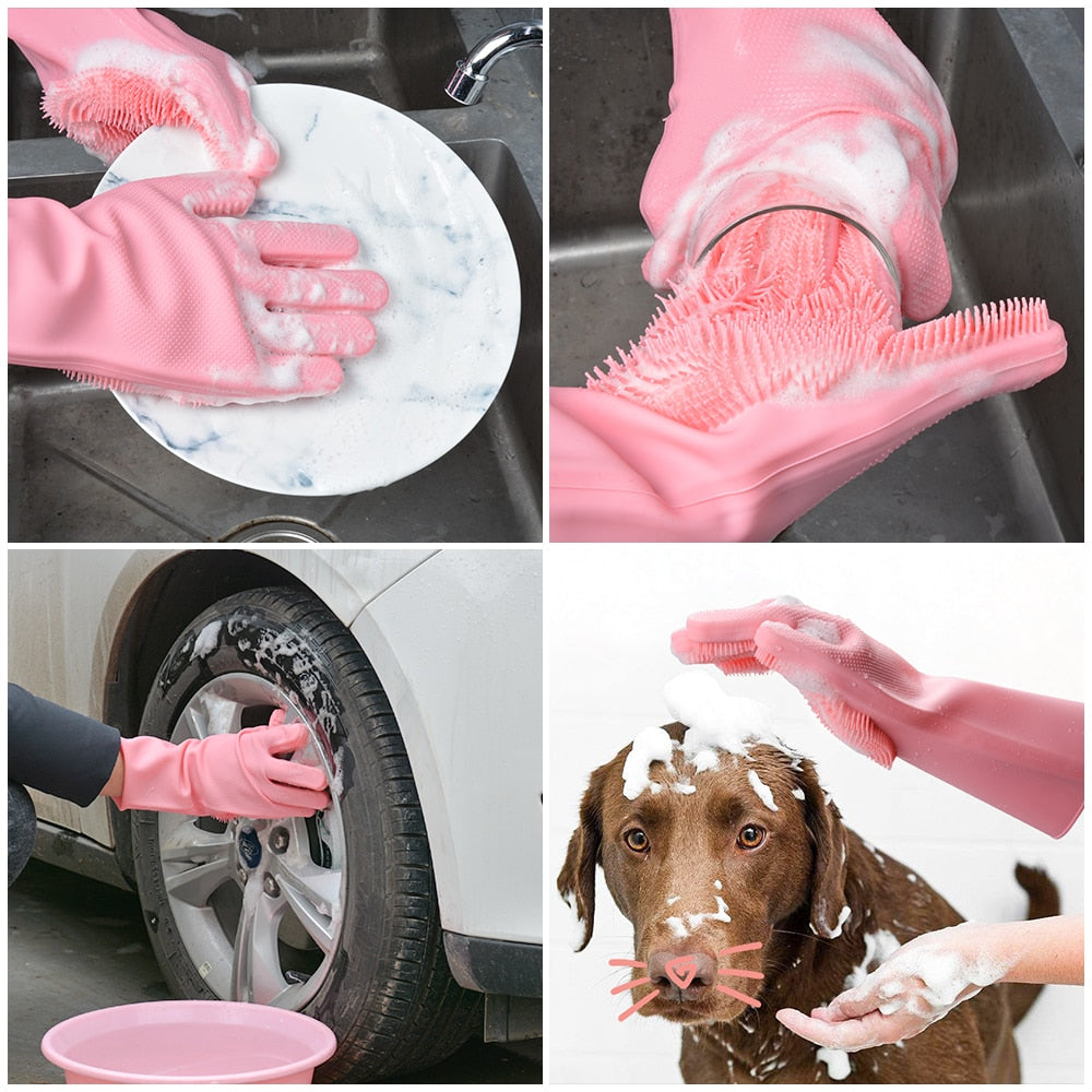 Silicone Magic Cleaning Scrubber Gloves