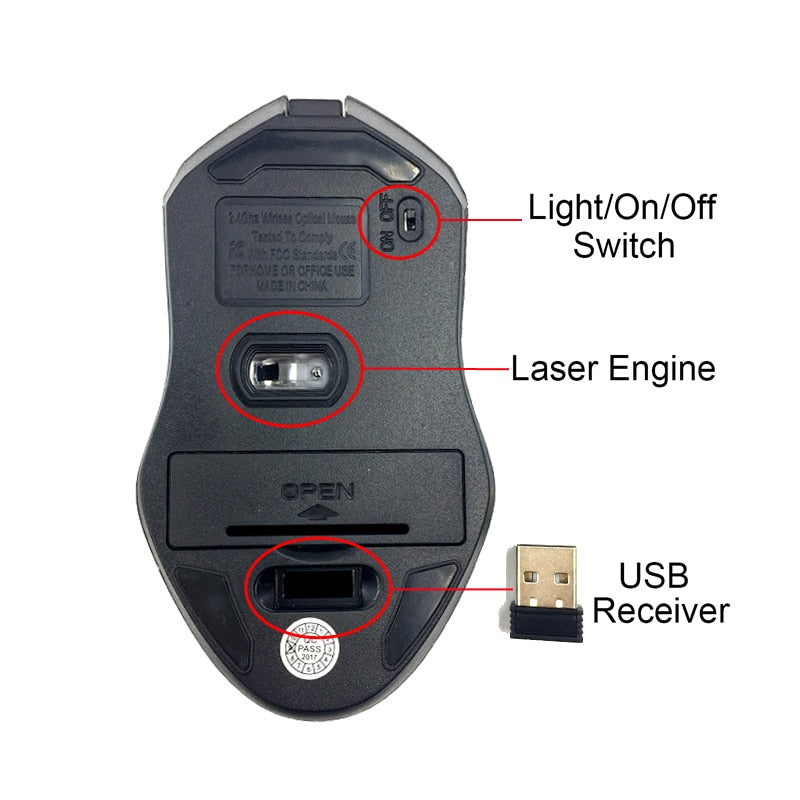 2.4G Rechargeable Wireless 6D Silent Button Mouse