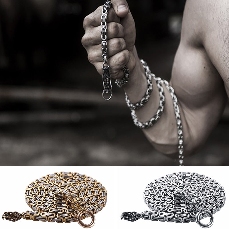 Stainless Steel Tactical Dragon Head Self Defense Chain