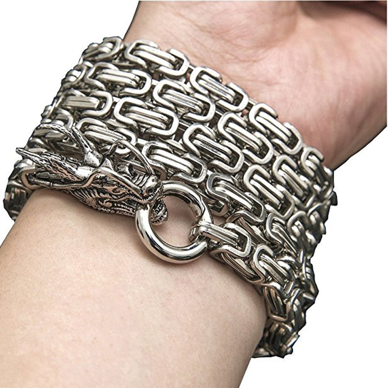 Stainless Steel Tactical Dragon Head Self Defense Chain