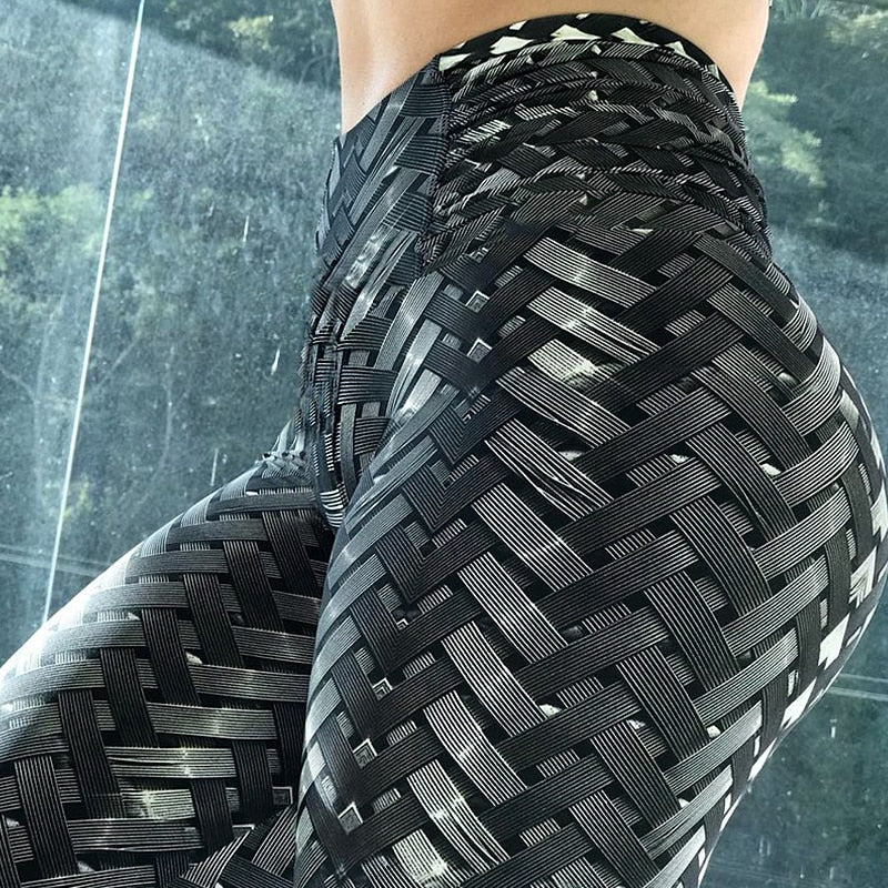 Women's Steel Thread Print Fitness Leggings