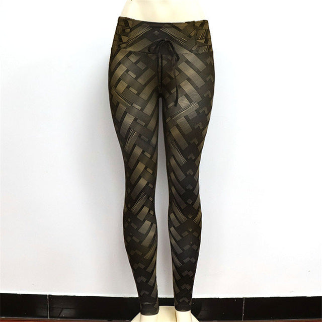 Women's Steel Thread Print Fitness Leggings