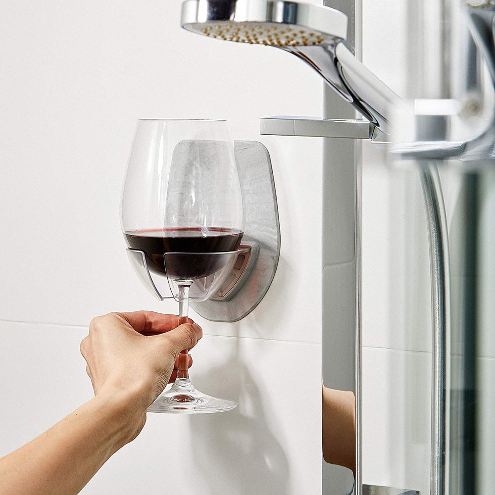 Shower Wall Mounted Wine Glass Holder