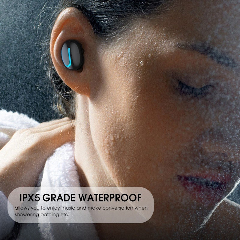 Bluetooth 5.0 IPX5 Waterproof Handsfree Earbuds with Free Charge Box