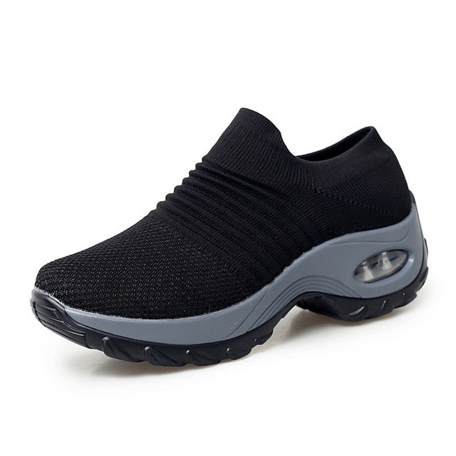 Women's Flat Slip On Breathable Mesh Sneakers