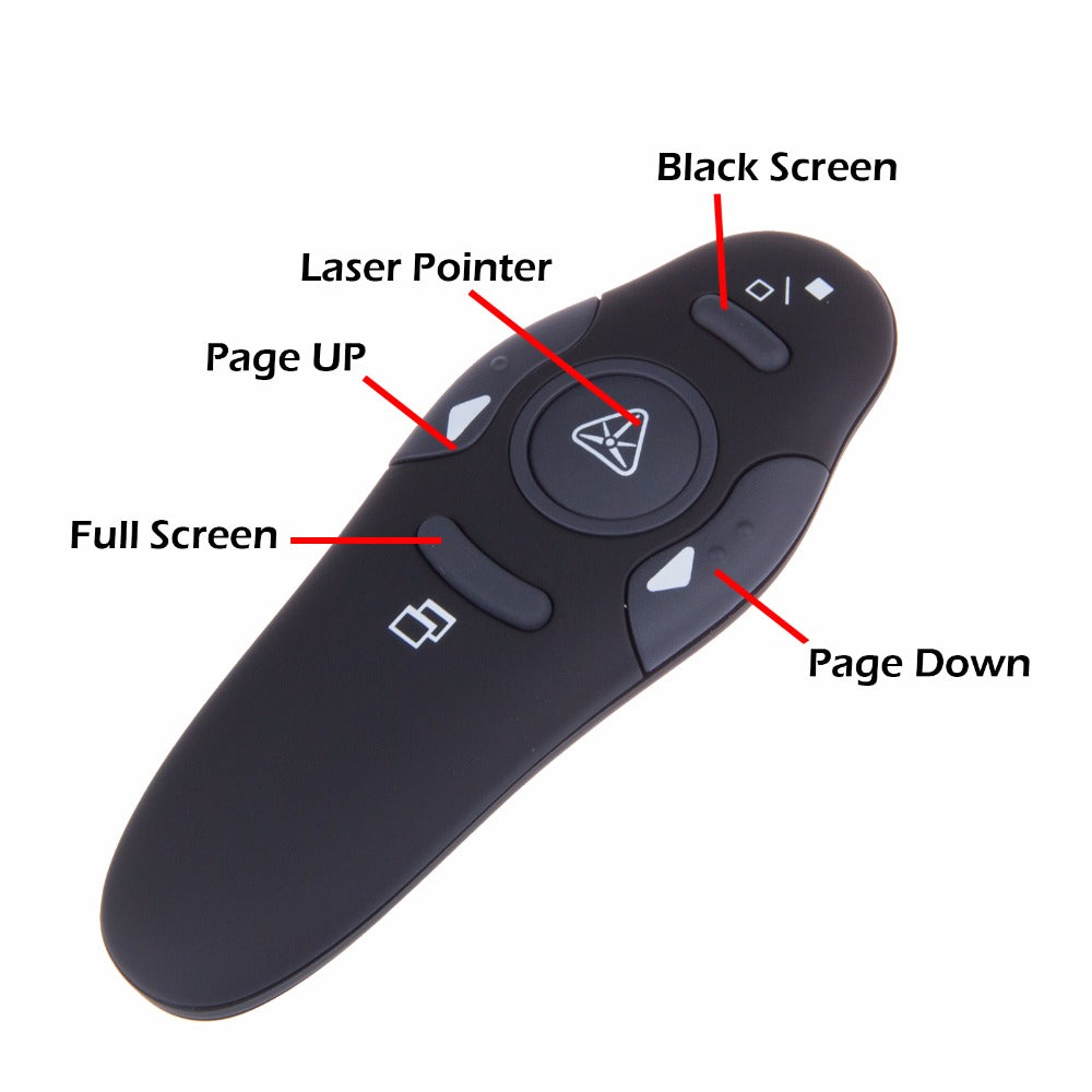 Wireless 2.4Ghz Remote Control Powerpoint Presenter with Laser Pointer