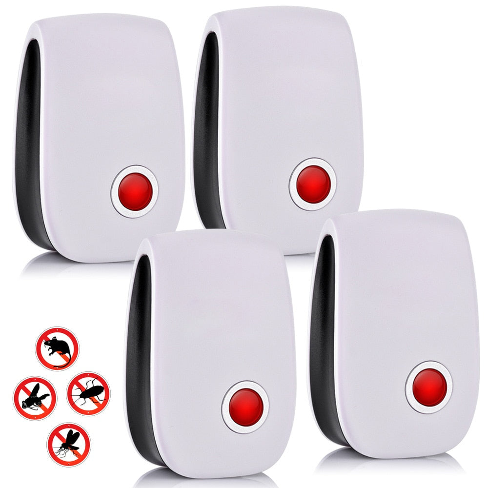 4 Pack: Ultrasonic Pest and Insect Repellent Wall-Plug