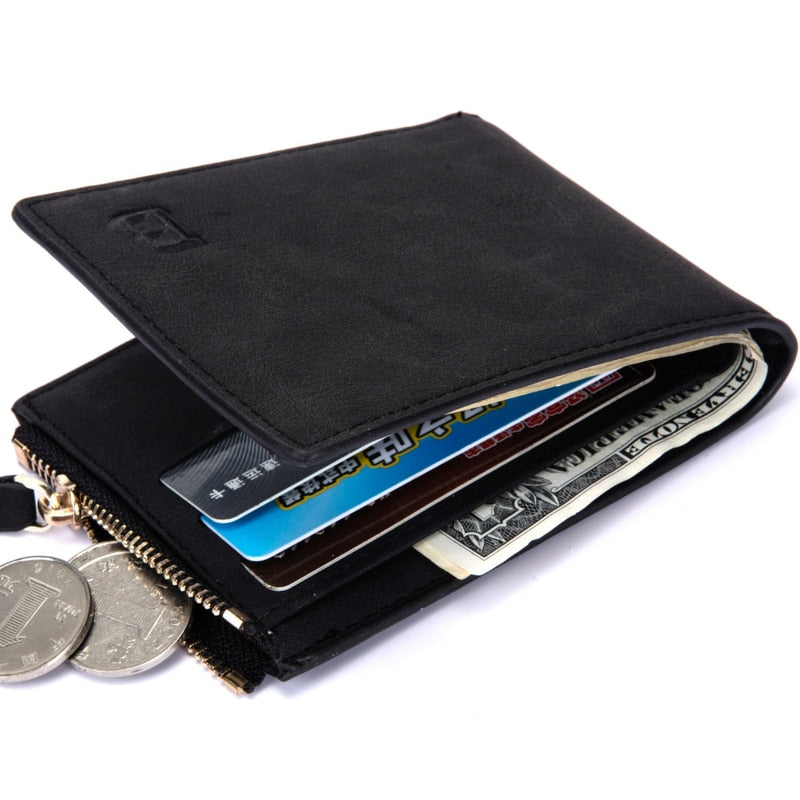 Men's Classic Style Billfold Wallet with Zipper