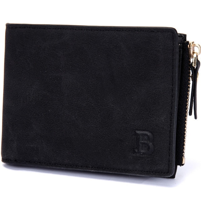 Men's Classic Style Billfold Wallet with Zipper