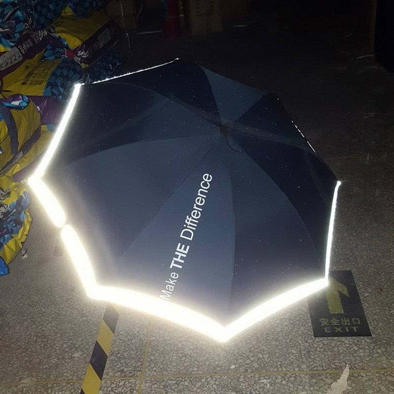 Ultra-Light Aluminum Glass Fiber Light Reflective Long Handle Umbrella