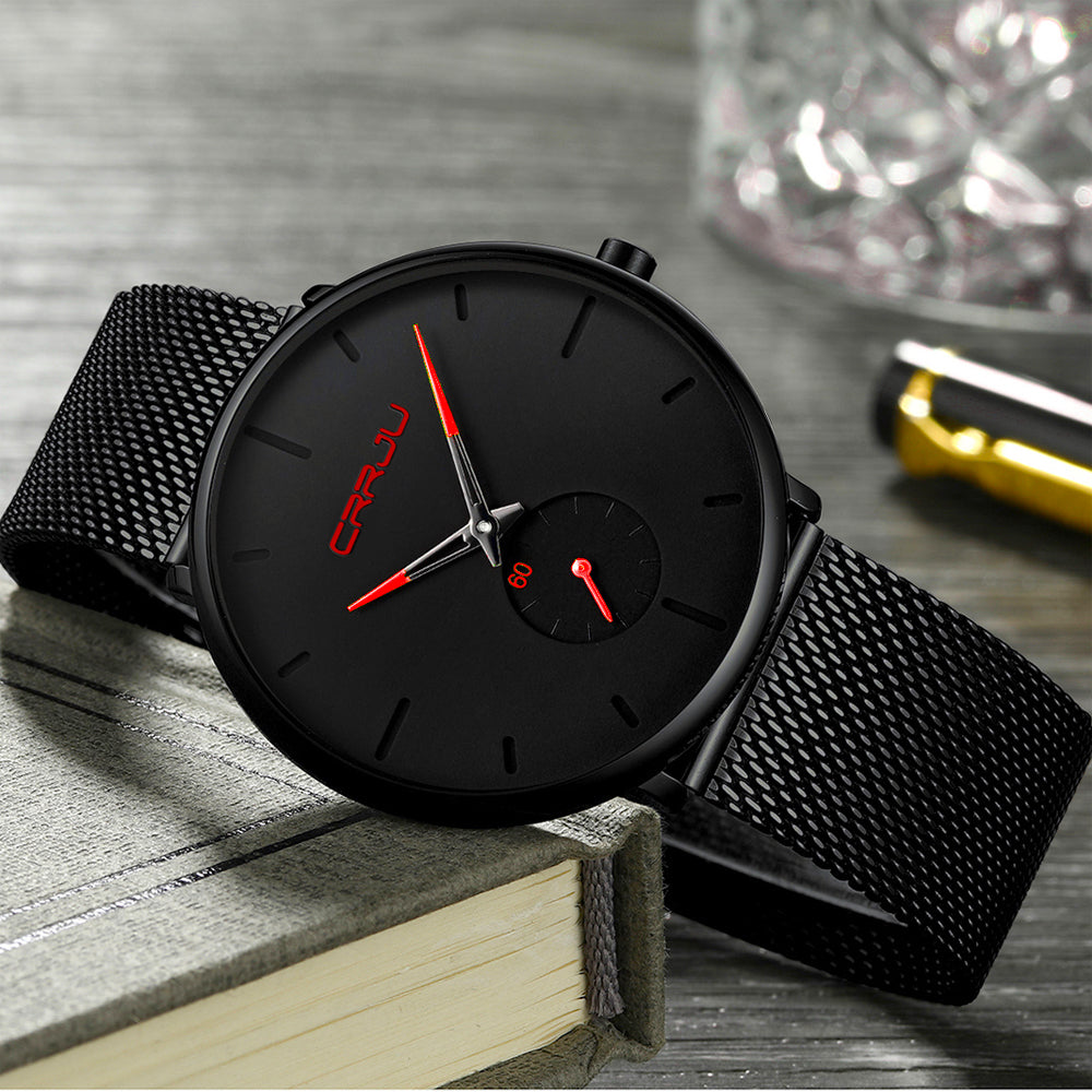 Men's Luxury Black Face Wrist Watch