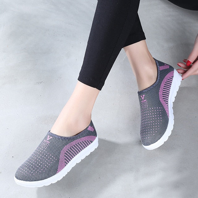 Women's Mesh Comfort Slip-On Walking Sneakers
