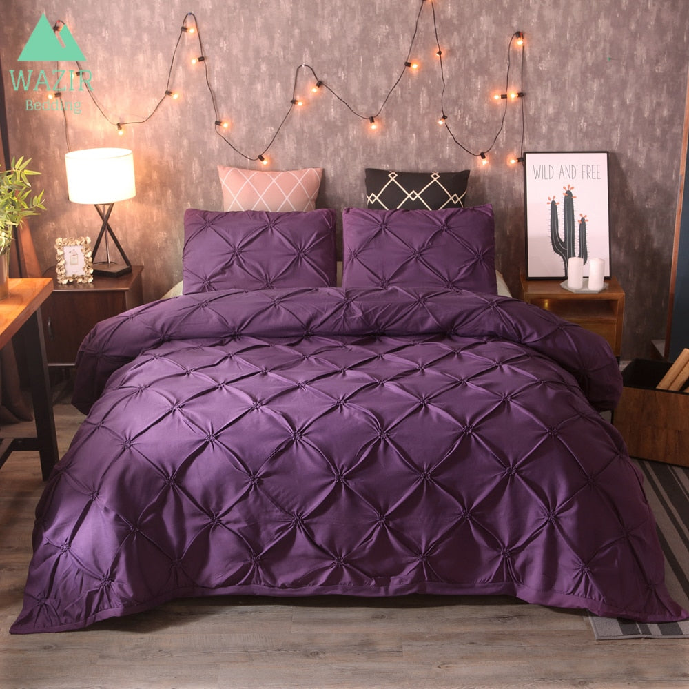 Luxurious Pinch Pleat Duvet Cover Bedding Set