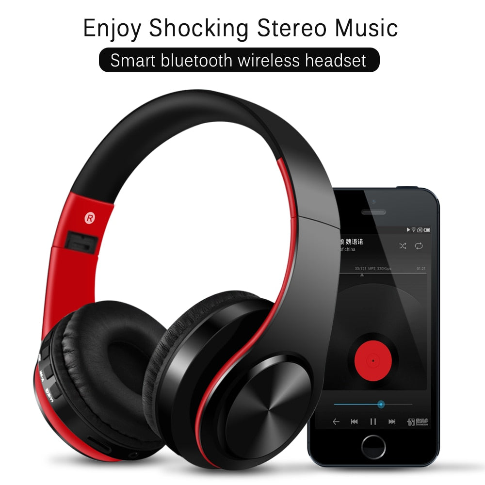 Wireless Bluetooth Foldable Hi-Def Headphones with Microphone