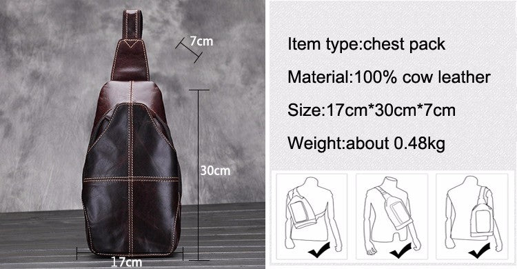 Men's Designer Fashion Vintage Leather Messenger Business Bag