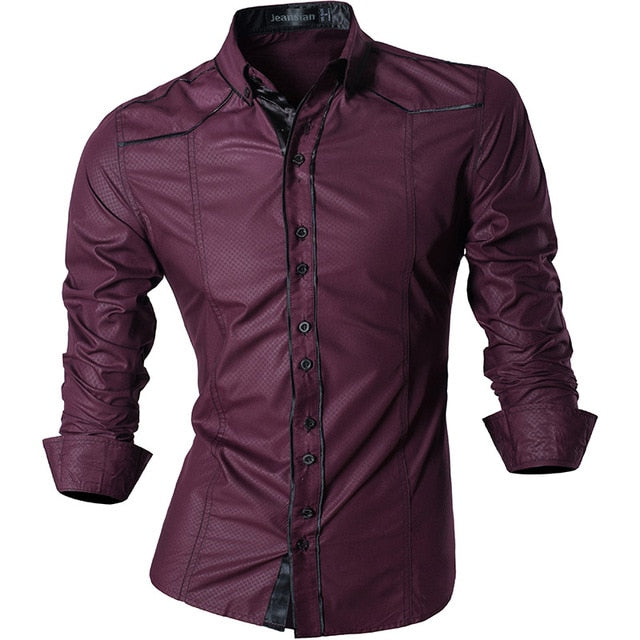 Men's Casual Slim Fit Long Sleeve Shirt