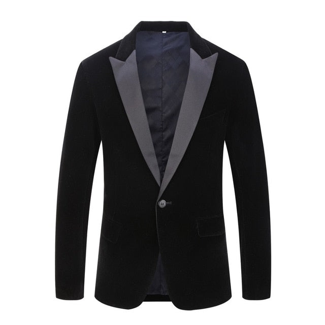 Men's Velvet Fashion Leisure Suit Jacket